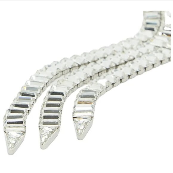 Tassels Bling Rhinestone Earrings Fringe Dangle Huge Club Holiday Party - Picture 4 of 6